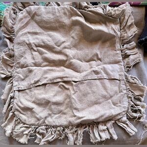 Two thick linen European pillow shams.